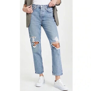 AGOLDE Fen High Rise Relaxed Taper Jeans Wander Wash Organic Cotton Blue Size 30